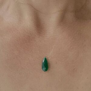 Modern Minimalist -Green Onyx Teardrop Necklace